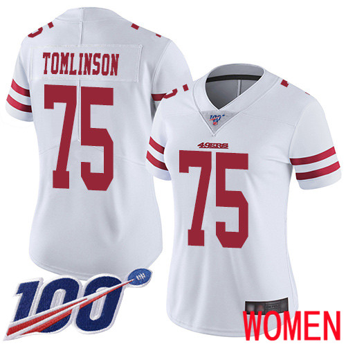 San Francisco 49ers Limited White Women Laken Tomlinson Road NFL Jersey #75 100th Season Vapor Untouchable